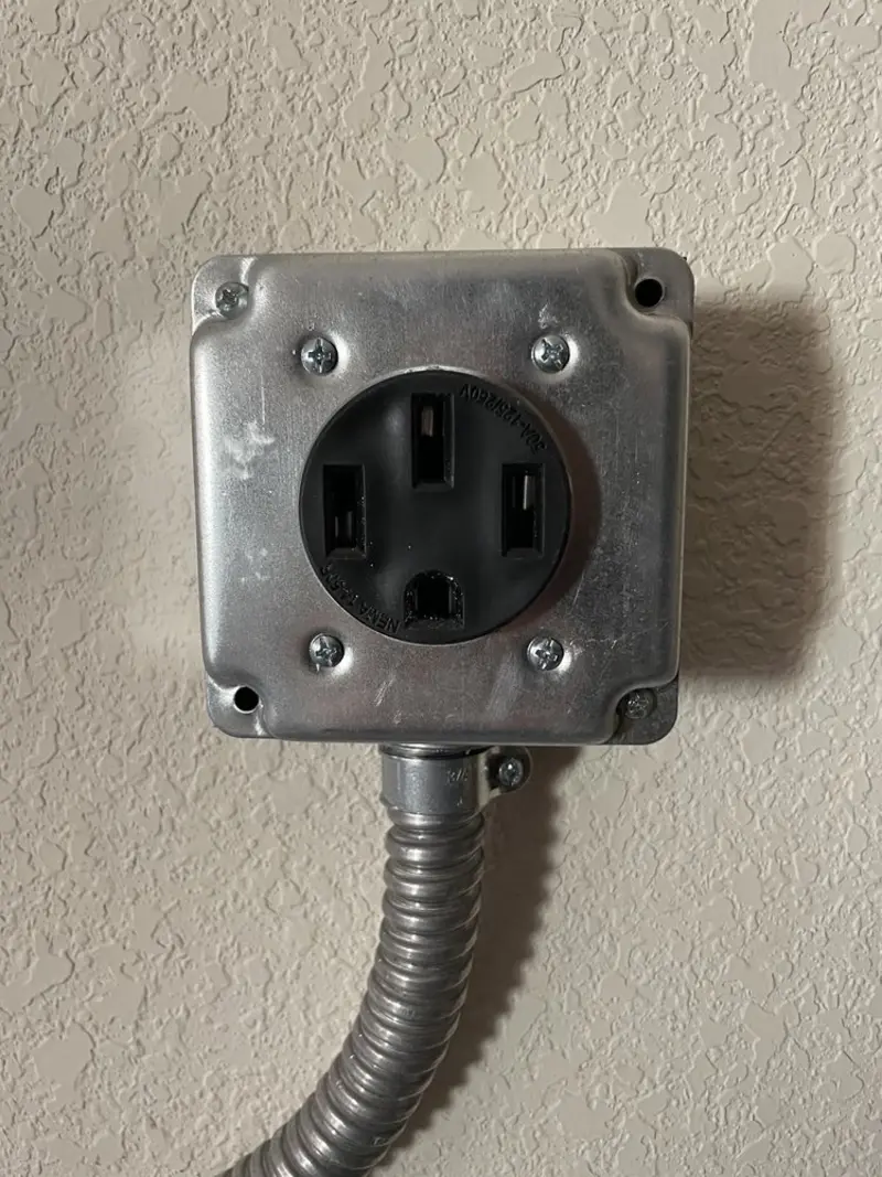 NEMA 14-50 outlet installed for Electrical Panel Upgrade in Cibolo